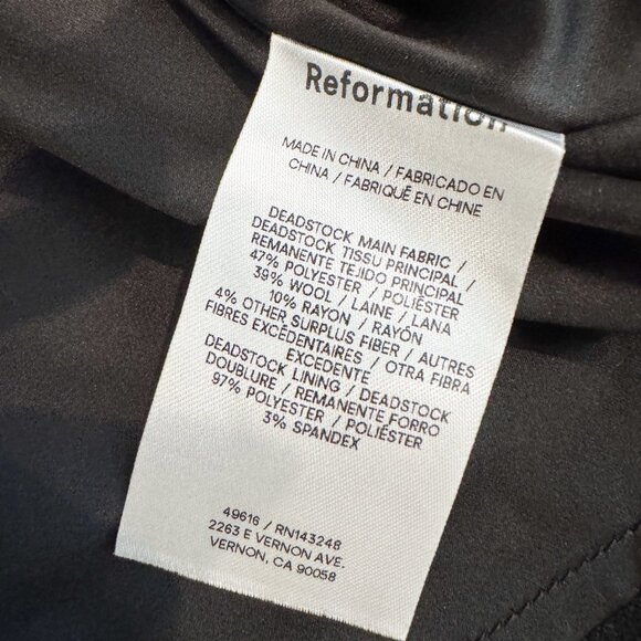 Reformation Dakota Womens Wool Flutter Mini Skirt in Black Size‎ 0 - Picture 7 of 10